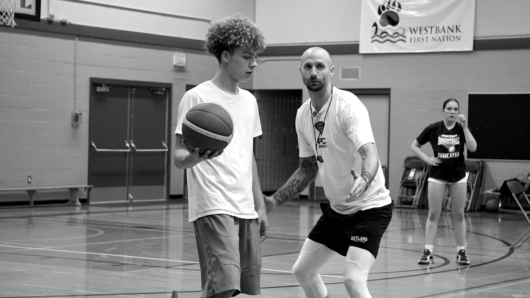 Tyler demonstrating a move with a player